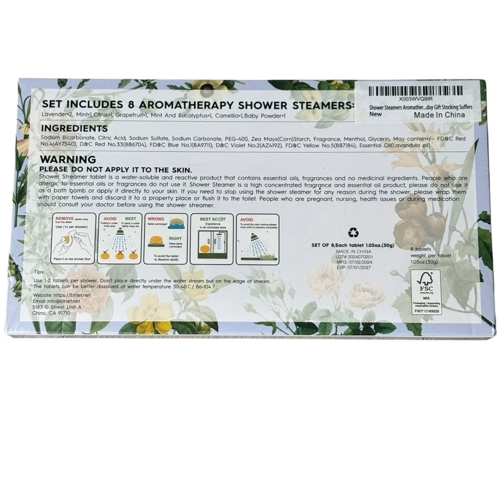 Blriet Shower Steamer 1.05 oz 8 Shower Steamers NEW Sealed Aromatherapy Spa